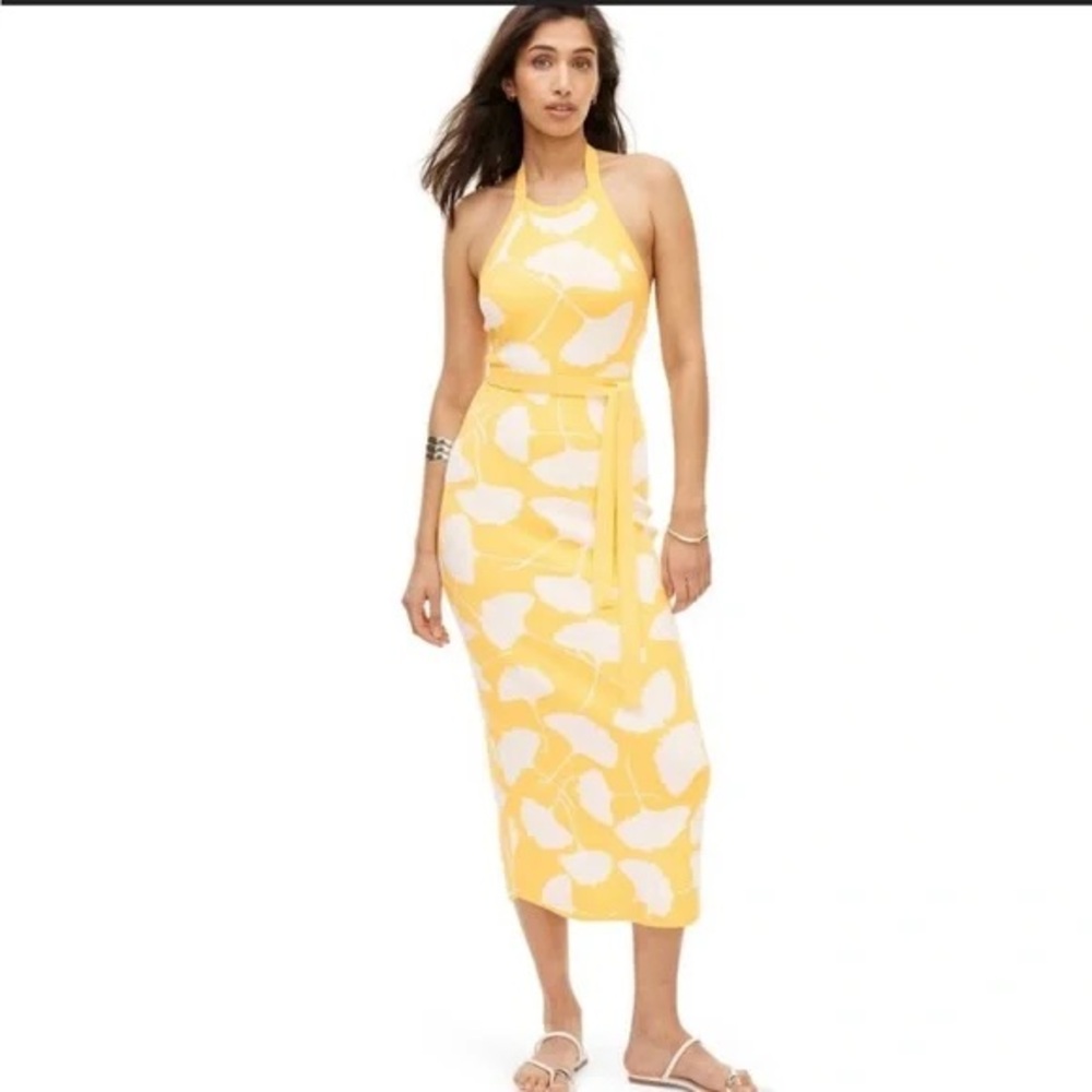 DVF Diane Von Furstenberg x Target Yellow Halter Tie-Neck Ginkgo Dress